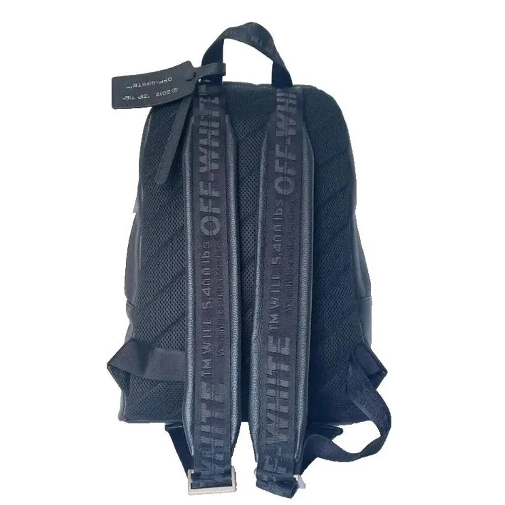 NWT Off-White Classic Pebbled Leather Backpack Black  OWMBP006S26100